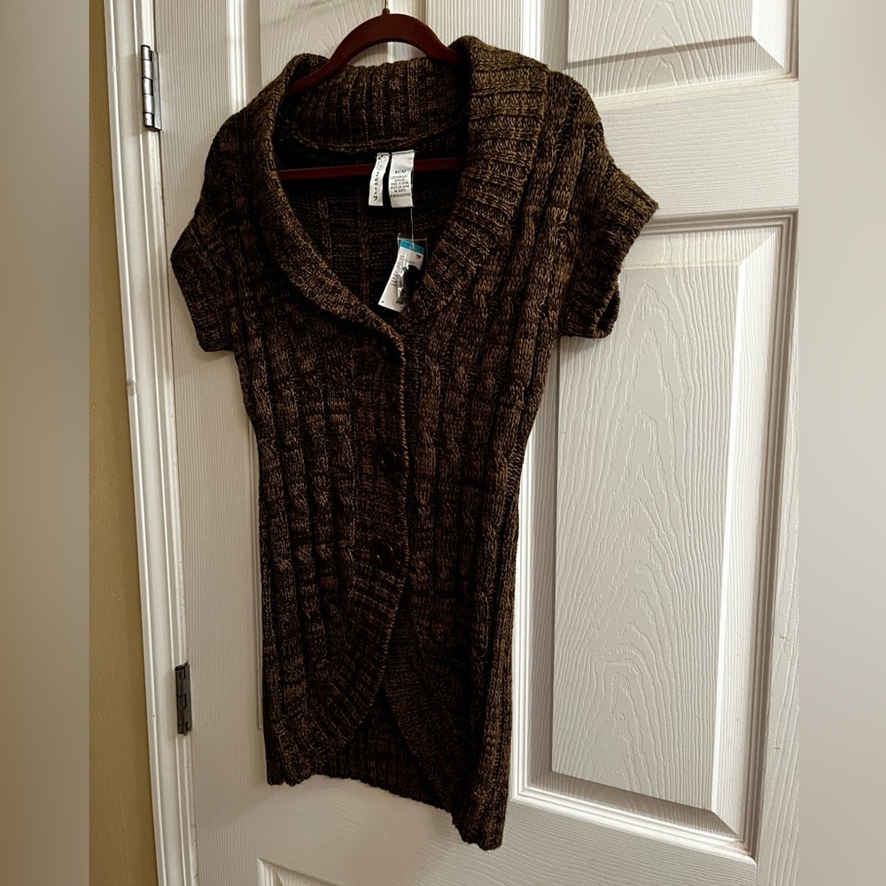 DAISY~SEARS~Dark Brown Knit Cardigan~NWT~M - Picture 7 of 9